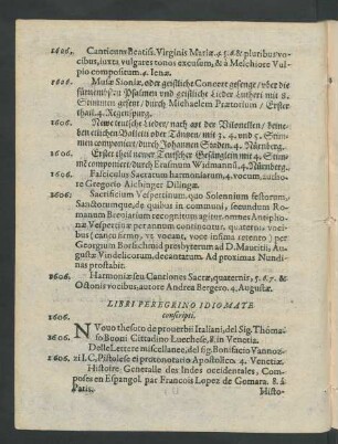 Libri Peregrino Idiomate conscripti.