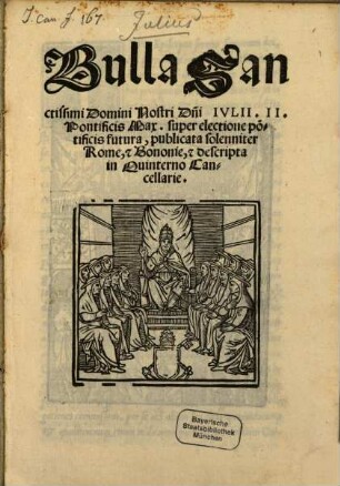 Bulla super electione Pontificis futura : Cum tam divino quam humano iure in spiritualibus