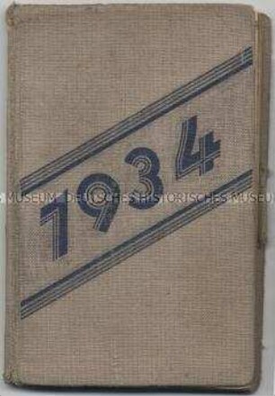 Kalender für Lehrer für das Jahr 1934 mit handschriftlichen Eintragungen
