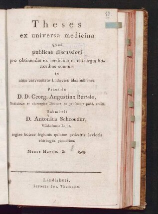 Theses ex universa medicina ...