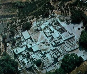 Knossos, Palast, Luftaufnahme, Repro