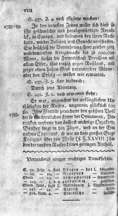 Verzeichniß einiger wichtiger Druckfehler