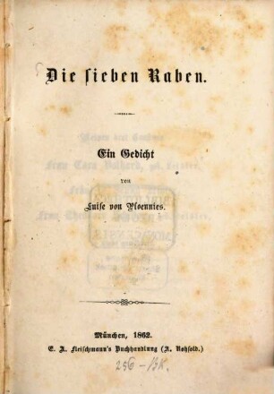 Die sieben Raben : ein Gedicht