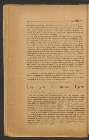 Una carta de Manuel Ugarte
