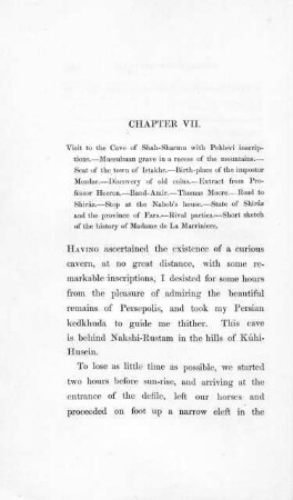 Chapter VII: Route from Persepolis to Shiráz
