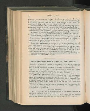 Child Emigration: Report of the R.C.I. Sub-Committee.