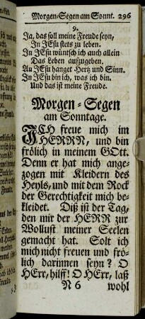 Morgen-Segen am Sonntage