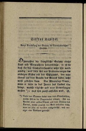 Eilftes Kapitel. Kurze Darstellung der Guiana in Naturhistorischer Hinsicht