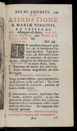 541-554, Ad Vesperas