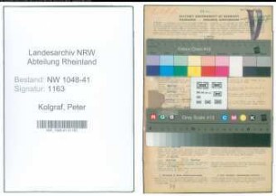 Entnazifizierung Peter Kolgraf , geb. 17.08.1909 (Verwaltungsangestellter)