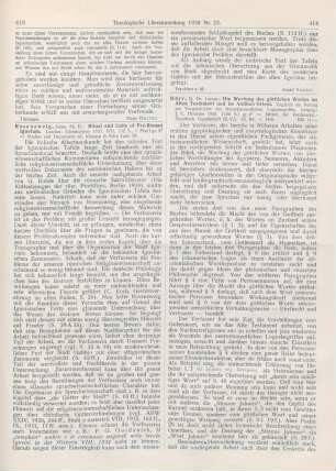 414-415 [Rezension] Dürr, Lorenz, Die Wertung des göttlichen Wortes im Alten Testament und im antiken Orient