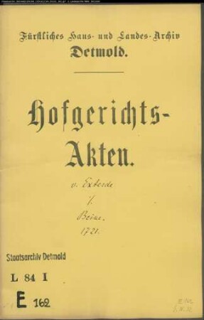 von Exterdesche Vormunde gegen Beine zu Jerxen - Schuldforderung