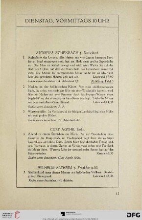 Dienstag, vormittags (Nr. 1-99)
