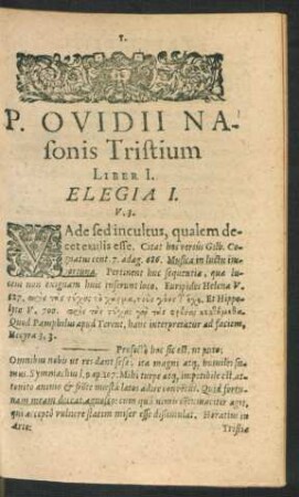 P. Ovidii Nasonis Tristium Liber I.