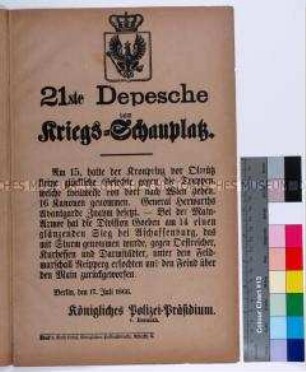 21. Depesche vom Kriegsschauplatz; Berlin, 17.Juli 1866