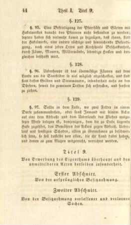 Titel 9. Von Erwerbung des Eigenthums überhaupt