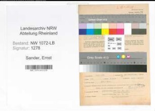 Entnazifizierung Ernst Sander , geb. 31.01.1903 (Angestellter)