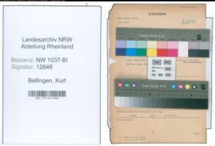 Entnazifizierung Kurt Bellingen , geb. 21.07.1912 (Wachmann)