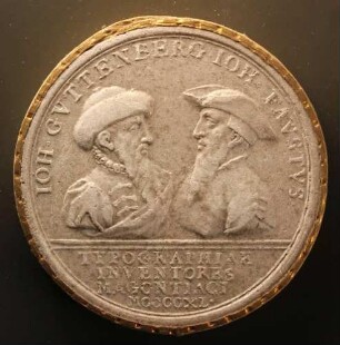 Doppelporträt Johann Gutenberg und Johann Fust (Avers)