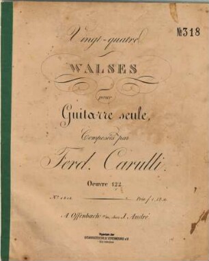Vingt-quatre walses pour guitarre seule ; oeuvre 122
