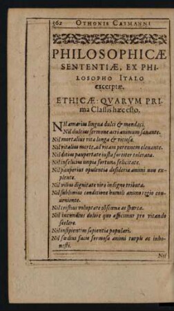 Ethicae: Quarum Prima Classis haec esto.