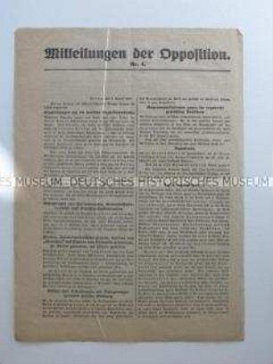 Anti-Kriegsflugblatt der SPD-Opposition