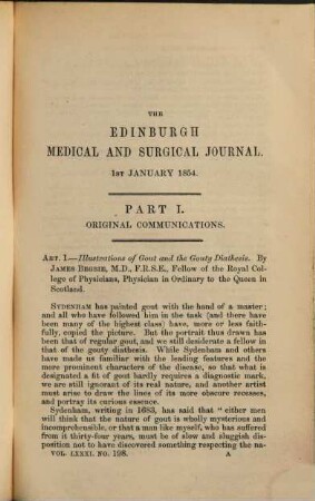 Edinburgh medical and surgical journal, 1854 = T. 81