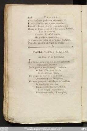 Fable Vingt-Sixieme. La Grue & les Grenouilles.