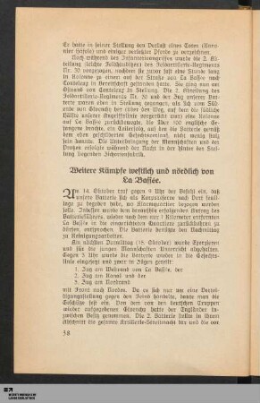 Weitere Kämpfe westlich und nördlich von La Bassée