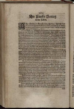 Iudica. Der Fünffte Sontag in der Fasten