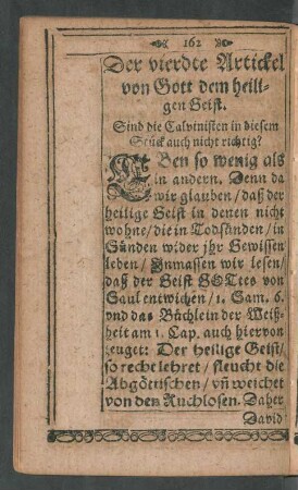Der vierdte Artickel von Gott dem heiligen Geist.