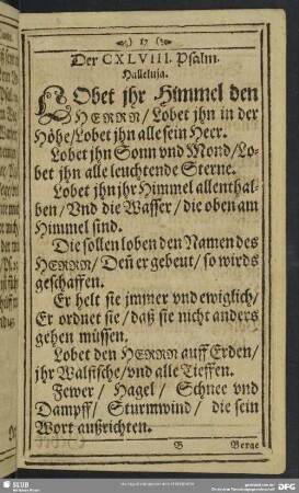 Der CXLVIII. Psalm