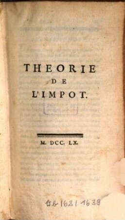 Théorie de l'Impôt