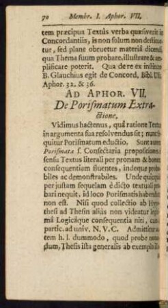 Ad Aphor. VII. De Porismatum Extractione.