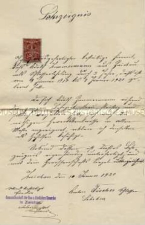 Handschriftliches Lehrzeugnis - Familienkonvolut