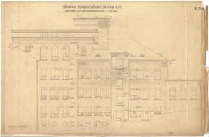 Billing, Hermann; Singen; Krankenhaus - Wöchnerinnenflügel, Fassade an der Hofseite (Ansicht)