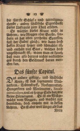 Das fünfte Capitul