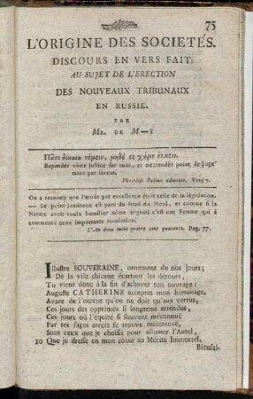 L'Origine Des Societés.