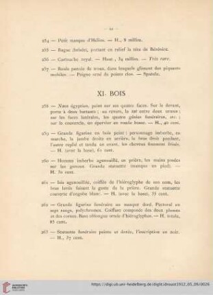 XI. Bois (Nr. 258 - 284)