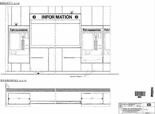 Stuttgart-Zuffenhausen: Einbau der Fahrkartenautomaten und Informationsvitrinen in die Wandverkleidung Empfangsgeb.