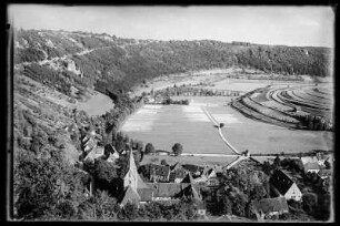 Blaubeuren. Kloster und Bleichwiese vor Blaufelsen