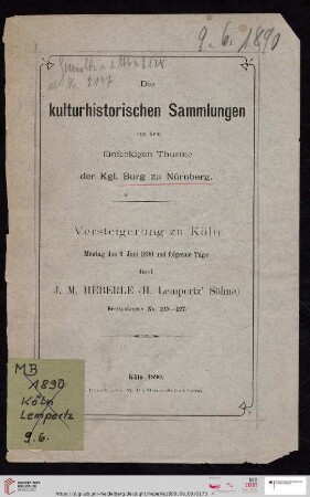 Nachträglich ergänzter vorderer Umschlag