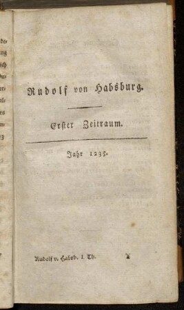 Erster Zeitraum. Jahr 1235