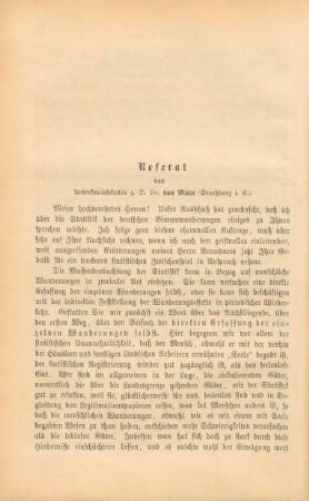 Referat von Unterstaatssekretär z. D. Dr. von Mayr (Straßburg i. E.)