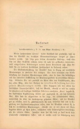 Referat von Unterstaatssekretär z. D. Dr. von Mayr (Straßburg i. E.)