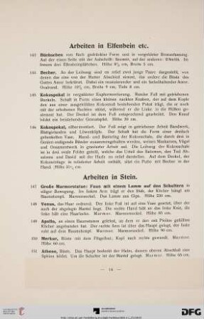 Arbeiten in Elfenbein etc. (Nr. 143-146)
