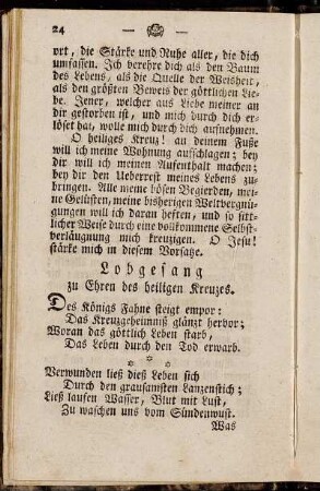 Lobgesang zu Ehren des heiligen Kreuzes.