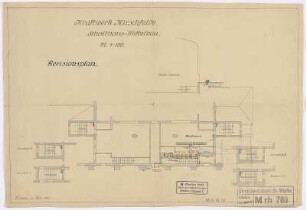 Schalthaus-Mittelbau Revisionsplan, Wasch- u. Closettraum