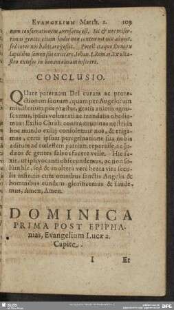 Dominica Prima Post Epiphanias, Evangelium Lucae 2. Capite