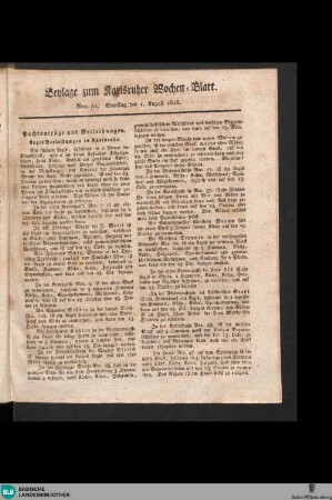 Karlsruher Intelligenz- und Wochen-Blatt, Beylage